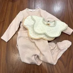 ZARA baby 足つきロンパース　セットアップ　防水スタイ2枚セット