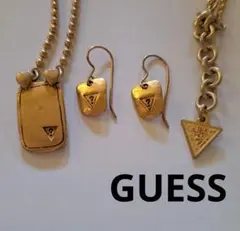GUESS ゴールド アクセサリーセット ネックレス ピアス ゲスのサムネイル