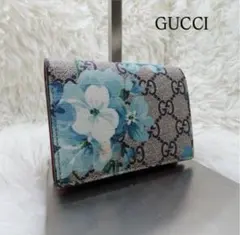グッチ 二つ折り財布 GGブルームス GGスプリーム PVC × レザー - メルカリ