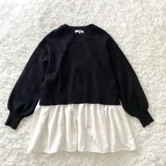 グローバルワーク GLOBL WORK レイヤー ニット シャツ ドッキング