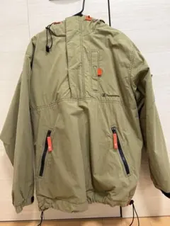 【古着】champion オリーブ色 アノラック　マウンテンパーカー ナイロン製