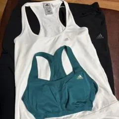 adidas アディダス　タンクトップ、ブラトップ、パンツの3点セット