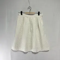 MELROSE 花柄 刺繍 フレアスカート 白 サイズ2 0188