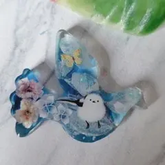 108.青い鳥のレジンヘアゴム