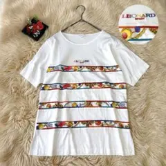 LEONARD SPORT レオナール Tシャツ ジュエリー柄 ボーダー ロゴのサムネイル
