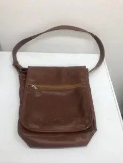 ショルダーバッグ　皮　茶　昭和