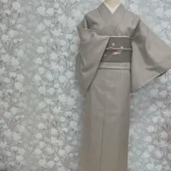 正絹 工芸紬織り 無地 淡薄柴色