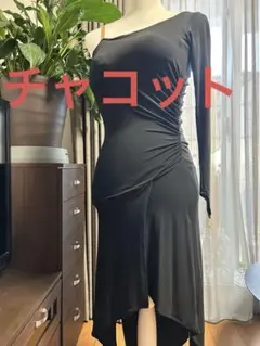 ◾️チャコット社交ダンス レッスンウェア ブラック ワンショルダー トップスのサムネイル