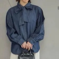 田中里奈　デニムボウタイブラウス　mysacloset