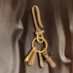 真鍮　ブラス　真鍮ピーナッツ　ヴィンテージ　 キーリング　キーホルダー