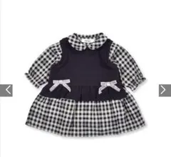 BeBe SLAPSLIP チェック柄ロンパースニットベストセット