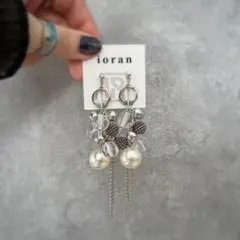 大ぶりパール✳︎ジャラジャラ色々ビーズ✳︎ハンドメイドピアス イヤリング