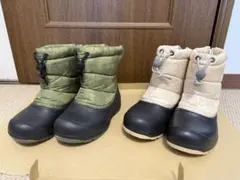 スノーブーツ オリーブ ベージュ 2足セット　20cm