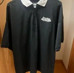 ブラックポロシャツ 半袖 ジッパー付き