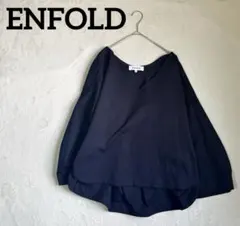 ENFOLD 23AW ヴィンテージサテンアシンメサークルシャツカーディガン 