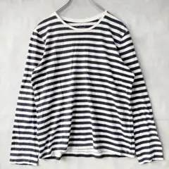 ムジルシ 無印 ボーダーTシャツ カットソー 長袖 クルーネック XL 大きいのサムネイル