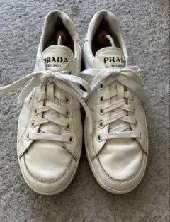 美品☆プラダPRADA☆4E3058☆スニーカー☆白☆6サイズ25-25.5cm