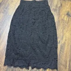 ブラックレースタイトスカート XL