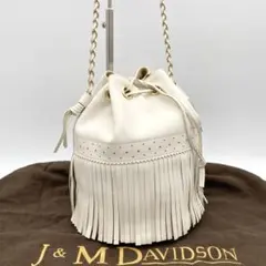美品　J&M DAVIDSON フリンジ カーニバル ホワイト バッグ　M J&M DAVIDSON カーニバル ホワイト フリンジバッグ ショルダーバッグ