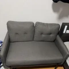 ニトリ　グレー ファブリック2人掛けソファ