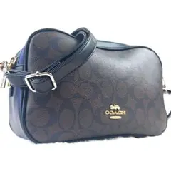 コーチ　ショルダーバッグ 2way シグネチャー　ダブルファスナー カメラバッグ