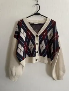 après jour アーガイル柄カーディガン