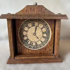 昭和レトロ 木製コースター 6枚 置時計型ケース アンティーク