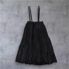 Ray BEAMS サスペンダー付フレアスカート ブラック 黒 サイズ0のサムネイル