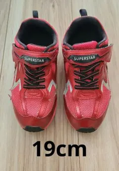 19cm SUPERSTAR レッド スニーカー　ムーンスター