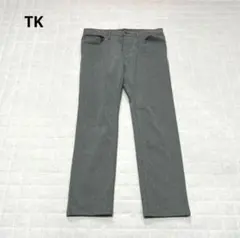 【THE SHOP TK】イージーパンツ　ストレート　ボトムス　裏毛　グレー　Mのサムネイル