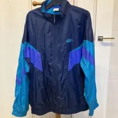ヴィンテージNike ナイロンジャケット ネイビー/ターコイズ/パープルXL