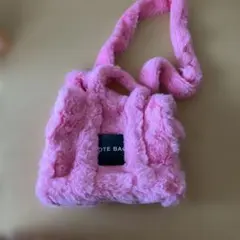 水通しのみ SHEIN 可愛いピンクの2WAY エコファーバッグ