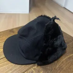 【agnès b】ブラック フライトキャップ MADE IN France