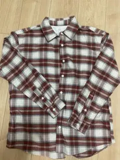 チェック柄長袖シャツ Sサイズ ブラウン