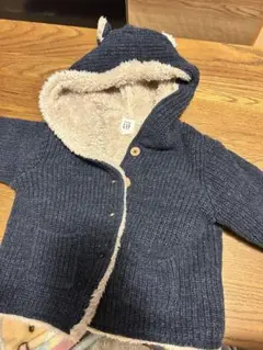 ネイビー フリース フード付きアウター 12-18ヶ月