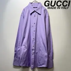 希少 GUCCI トムフォード期 上質 シルク 総柄 ドット Aライン シャツ