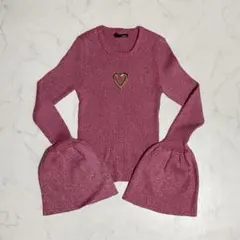 onespo ニット　ピンク　ラメニット　ハート　y2kのサムネイル