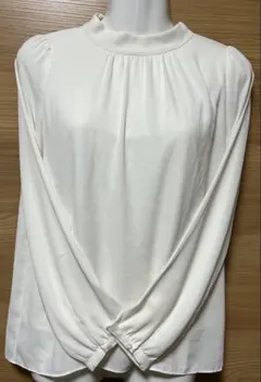 MICHEL KLEIN/ホワイト 長袖シフォンブラウス 38（M）のサムネイル