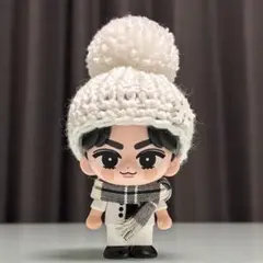 ソフビ　すのチル　白ニット帽　マフラー　ぬい服　SnowMan