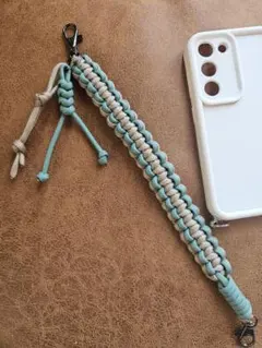 【459】しっかりダブル　くすみカラー　ベージュ　ハンドストラップ