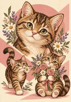 猫 デジタルアート 写真L版 1枚 サンプル210