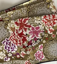 華やかな花柄 袋帯　西陣織　振袖用