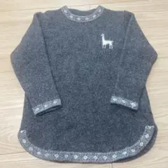 【美品】ALPACA HOUSE アルパカ100% ニット グレー LL