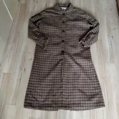 チェック柄ロングコート