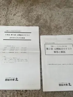四谷大塚　5年生　第2回　公開組分けテスト 2018