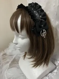 ハンドメイド一点もの　ブラックゴシックパンクヘッドドレス
