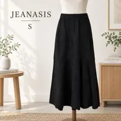 ジーナシスJEANASIS ロングフレアスカート フェイクスエード S《f383