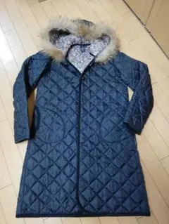 THE　SMOCK　SHOPのラクーンファーのキルトコート★極美品★紺