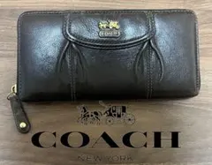 COACH ダーク　ブラウン 長財布 コーチ 茶色 レディース　メンズ