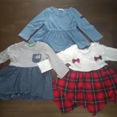 ❤️90サイズ長袖ワンピース2点 トップス1点✨